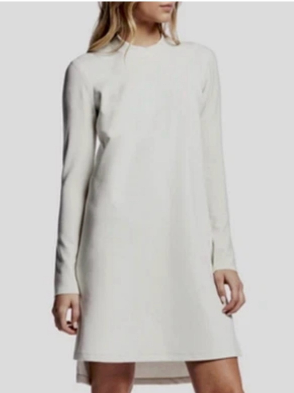 JAMES PERSE Ivory Tunic Minimalist Long Sleeve Shift Dress, Size Medium